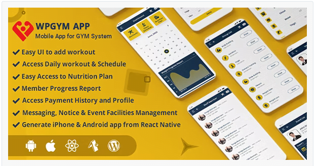 WPGYM App v2.0.4 – Mobile App for Wordpress Gym System