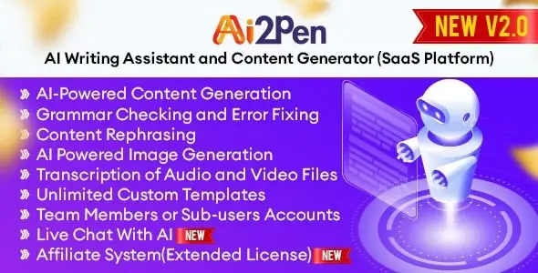 Ai2Pen v2.7 – AI Writing Assistant and Content Generator (SaaS Platform)