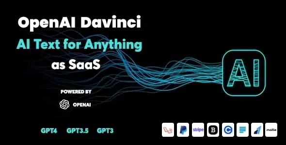 OpenAI Davinci v1.7 - AI Writing Assistant and Content Creator as SaaS