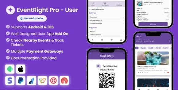 User App for EventRight Pro v1.4.0 - Event Ticket Booking System Source - Nulled PHP Scripts