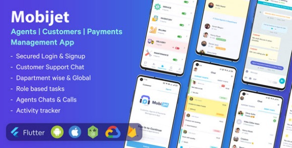 Mobijet v1.0.12 - Agents, Customers & Payments Management App | Android & iOS Flutter App Source Code